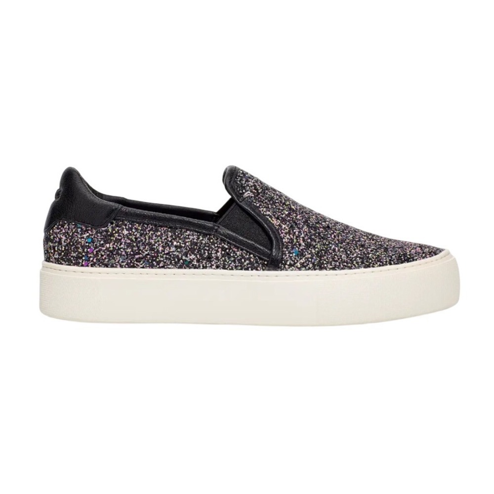 UGG‎ Jass Chunky Glitter Slip On Platform Sneakers Black Multi 1114871 Womens 8